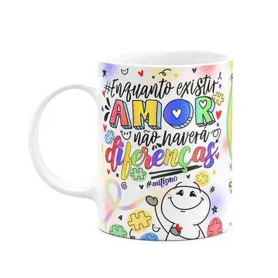 Caneca Happy - Autista - Enquanto Exisitir Amor!