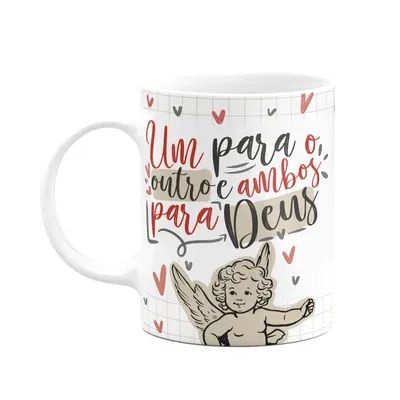 Caneca Namorados Cupid - Um Para O Outro E Ambos Para Deus