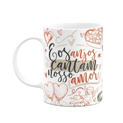 Caneca Namorados Cupid Love - E Os Anjos Cantam Nosso Amor