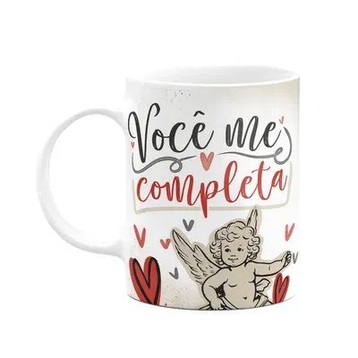 Caneca Namorados Cupid Love - Você Me Completa