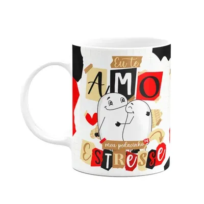 Caneca Flork Namorados - Eu Te Amo Meu Pedacinho De Estresse
