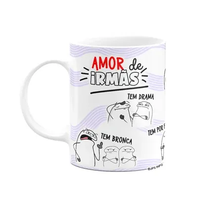 Caneca Flork Irmãos - Amor De Irmãs - Branca