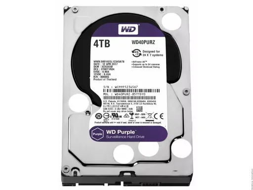 HD Western Digital Purple Series 4TB 5400RPM 64MB SATA 6.0Gb/s WD40PURZ