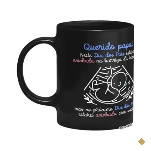 Caneca Dia Dos Pais - Querido Futuro Papai De Menina - Preta