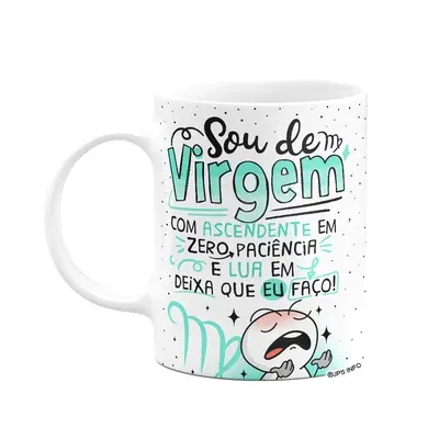 Caneca Funny Signos - Sou De Virgem - 325ml Branca