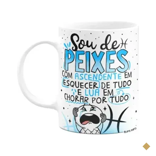 Caneca Funny Signos - Sou De Peixes - 325ml Branca