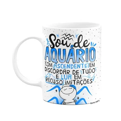 Caneca Funny Signos - Sou De Aquário - 325ml Branca