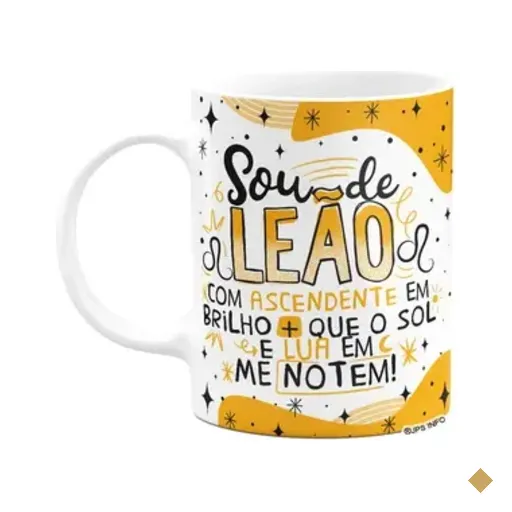 Caneca Divertida Signos - Sou De Leão - 325ml Branca