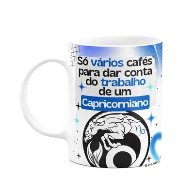 Caneca Divertida Signos Capricórnio - Café E Capricorniano