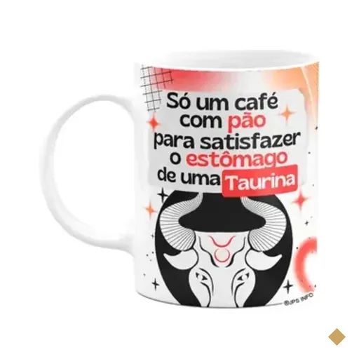 Caneca Divertida Signos Touro - Café E Taurina