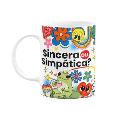 Caneca Divertida Vibes - Simpática Ou Sincera?