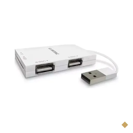 Hub USB 2.0 2 Portas + Leitor de Cartões Combo Slim Comtac
