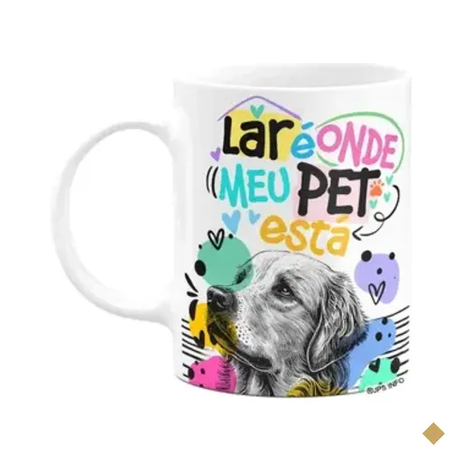 Caneca - Lar É Onde Meu Pet Está - Cachorro Golden