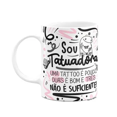 Caneca Flork Profissões - Sou Tatuadora - 325ml Branca