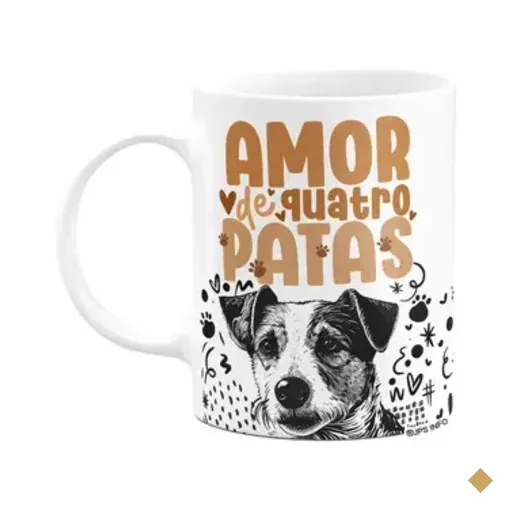 Caneca - Amor De Quatro Patas - Cachorro Jack Russell