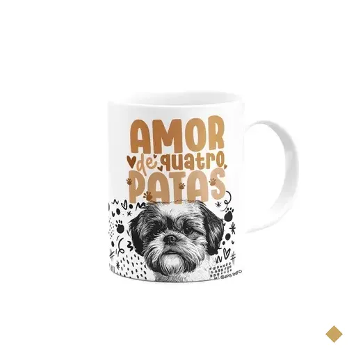 Caneca - Amor De Quatro Patas - Cachorro Shih Tzu