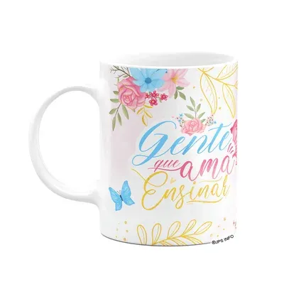 Caneca Floral Professor -  Gente Que Ama Ensinar