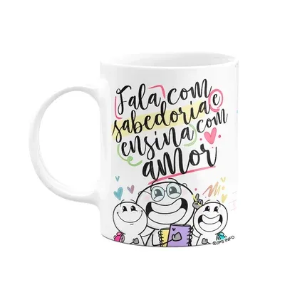 Caneca Funny Professora - Ensina Com Amor
