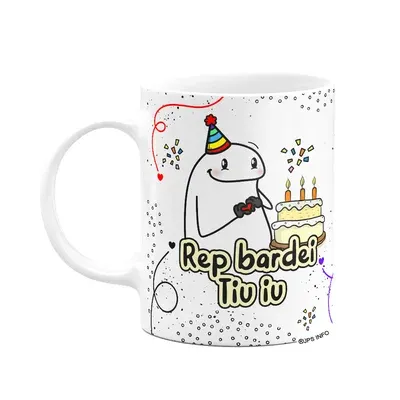 Caneca Divertida Flork Aniversário - Rep Bardei Tiu Iu