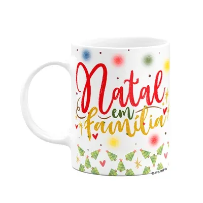 Caneca De Natal - Natal Em Família - 325ml Branca