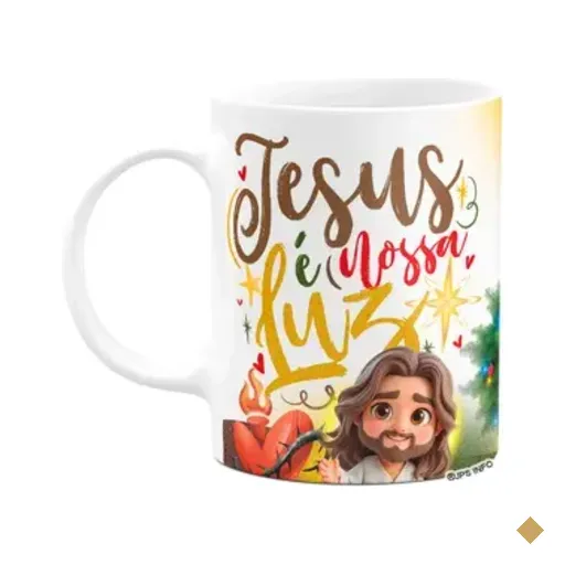 Caneca Natal Com Jesus - Jesus É Nossa Luz