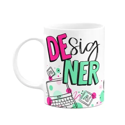 Caneca Profissões - Designer - 325ml Branca - M2