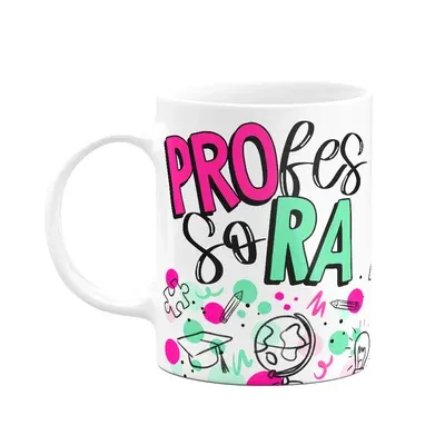 Caneca Profissões - Professora - 325ml Branca - M2