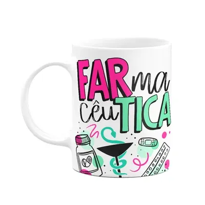 Caneca Profissões - Farmacêutica - 325ml Branca