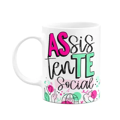 Caneca Profissões - Assistente Social - 325ml Branca - M2
