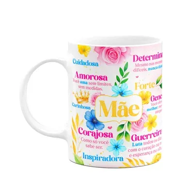 Caneca Floral Mães - Definições Da Melhor Mãe Do Mundo