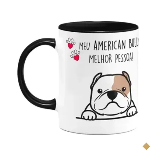 Caneca Dog - Meu American Bully, Melhor Pessoa! B-black