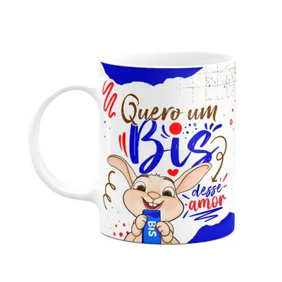 Caneca Páscoa Doce - Quero Um Bis Desse Amor - 325ml