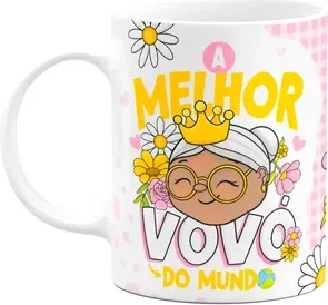 Caneca Dos Avós - A Melhor Vovó Do Mundo - M2 - 325ml