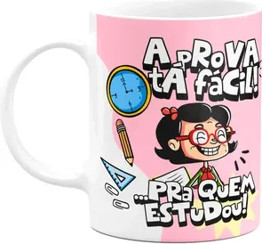 Caneca Professores - A Prova Tava Fácil - Classroom Bg-pink