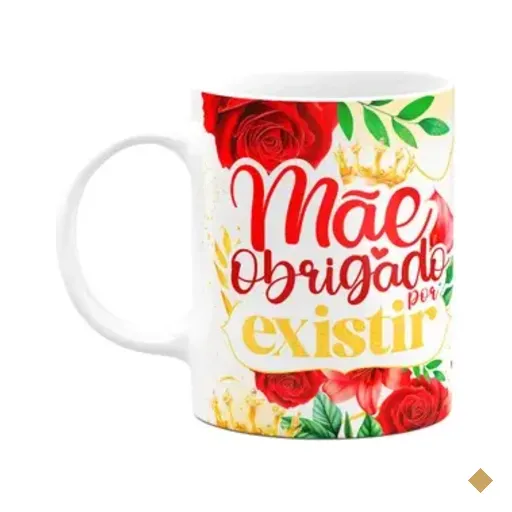 Caneca Floral Mães - Mãe, Obrigado Por Existir!