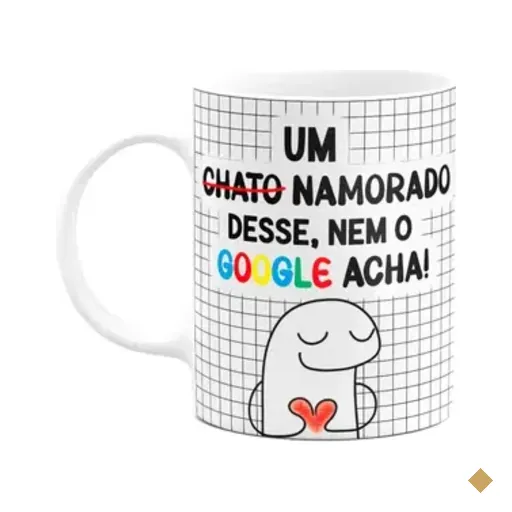 Caneca Florkito Namorados - Um Chato Desse, Nem Google Acha