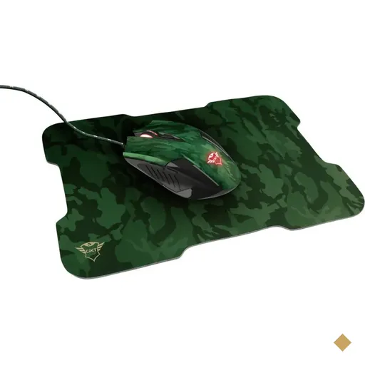 Kit Mouse e Mousepad Trust Gamer GTX 781 Rixa Óptico 3200dpi Camo Green USB