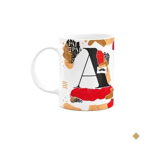 Caneca Do Pai - Inicial Do Nome Letra A - Bg-red