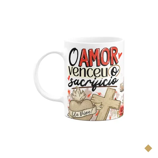 Caneca Da Páscoa - O Amor Venceu O Sacrifício - 325ml