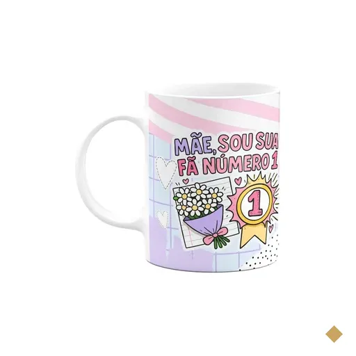 Caneca Mães - Mãe, Sou Sua Fã Número 1 - 325ml