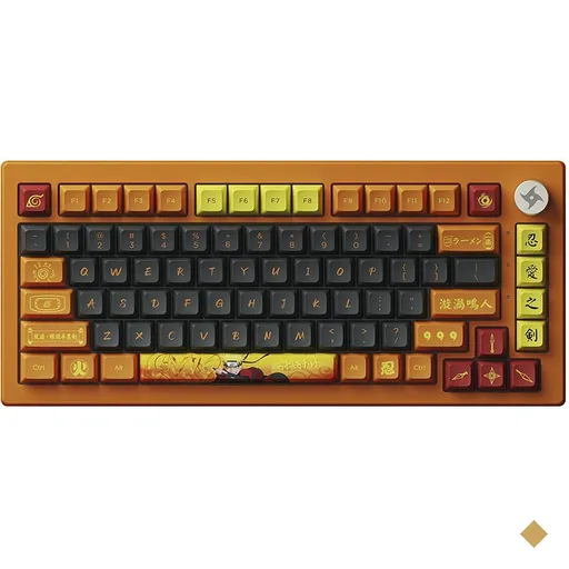 Teclado Mecânico Gamer Naruto Uzumaki 5075B Plus RGB Switch Switch Akko…