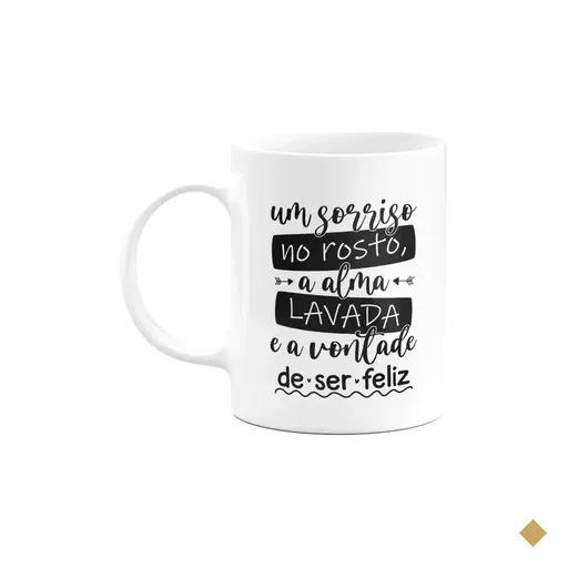 Caneca Motivação - Um Sorriso No Rosto - 325ml