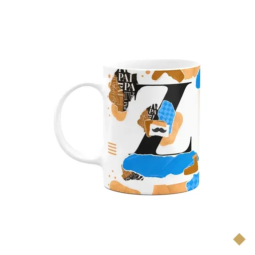 Caneca Do Pai - Inicial Do Nome Letra Z - Bg-blue
