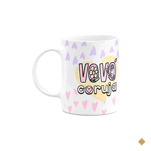 Caneca Avós - Vovó Coruja - 325ml - Branca