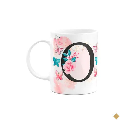 Caneca Butterfly - Inicial Do Nome Letra O - 325ml