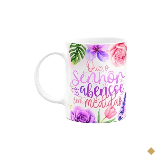 Caneca Floral Mães - Mãe, Que O Senhor Abençoe Sem Medidas