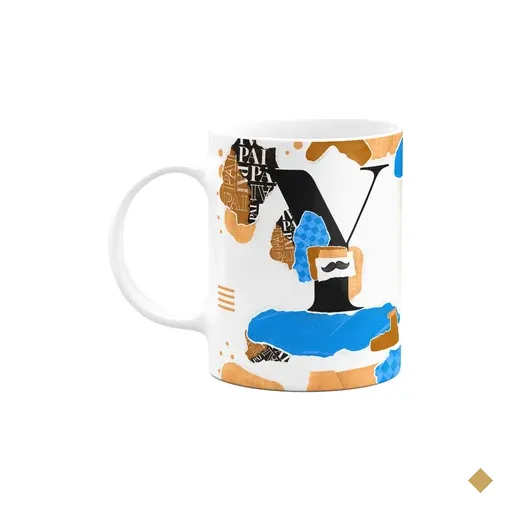 Caneca Do Pai - Inicial Do Nome Letra Y - Bg-blue