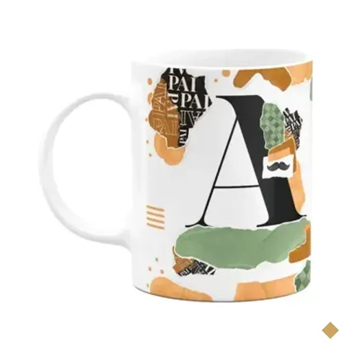 Caneca Do Pai - Inicial Do Nome Letra A - Bg-green