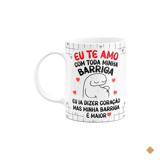 Caneca Florkito Namorados - Eu Te Amo Com Toda Minha Barriga