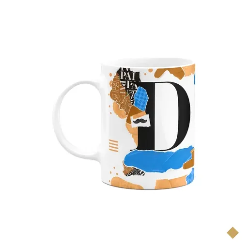 Caneca Do Pai - Inicial Do Nome Letra D - Bg-blue